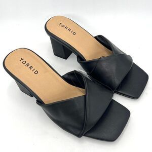 New Torrid Black Twisted Front Heel Mule - Size 8W